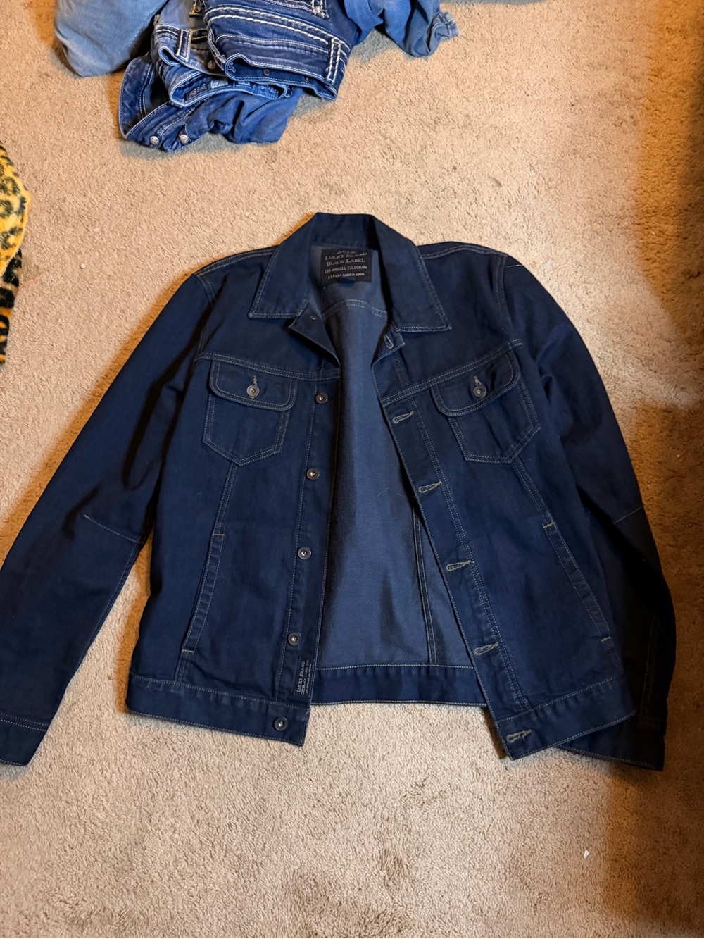 Lucky Brand Navy Blue Lightweight Denim Jacket